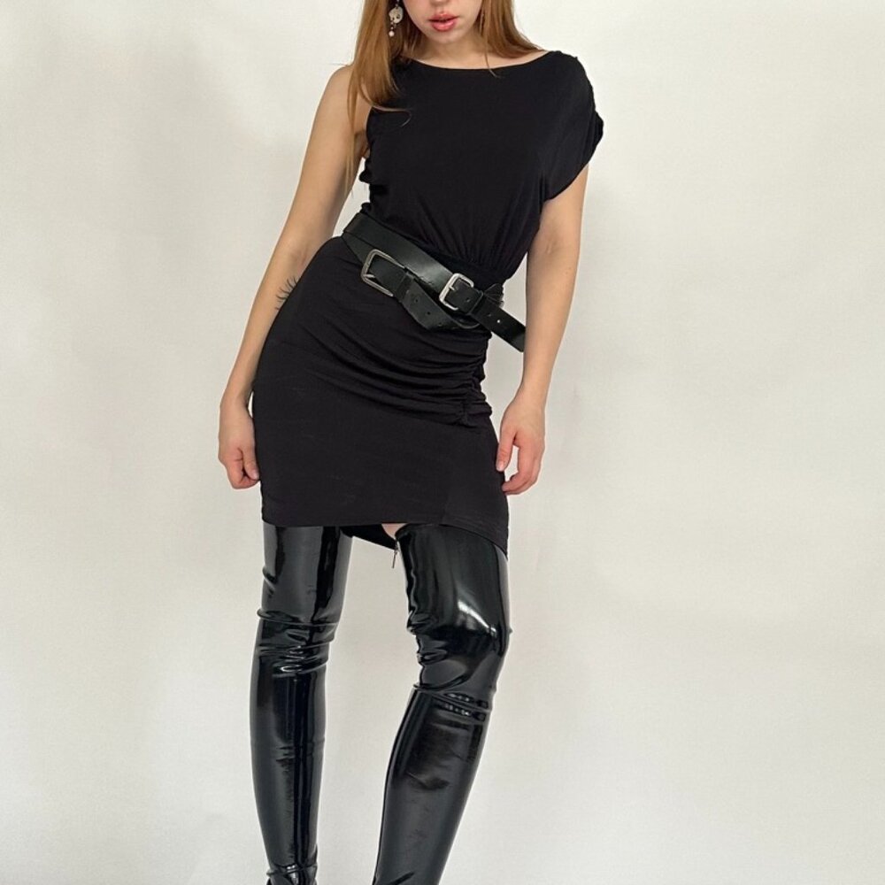 Diesel Women's Off Shoulder Mini Black Dress